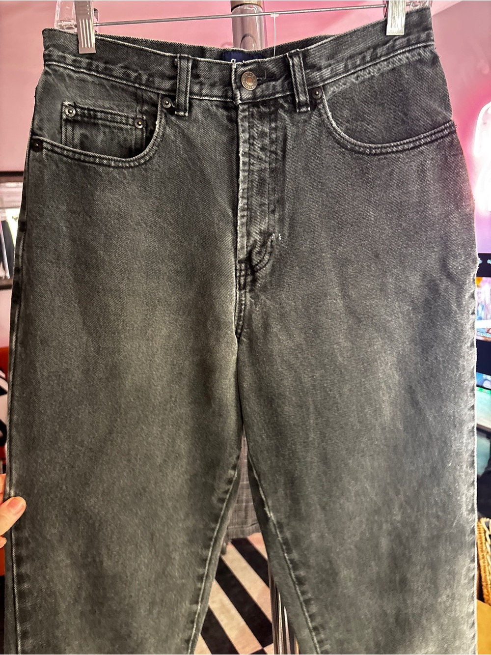 GAP women’s ankle Washed Gray Relaxed Jeans
